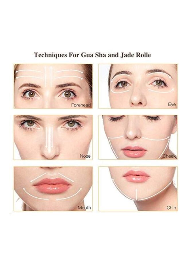 أداة تدليك دوارة من اليشم الطبيعي مع حجر جوا شا ذهب أخضر - Image 3