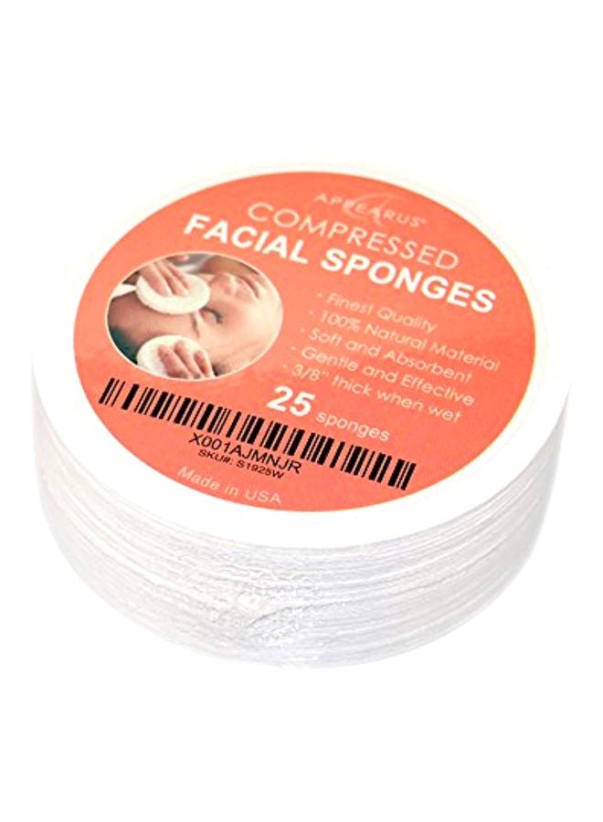 مجموعة إسفنج مضغوط للوجه مكونة من 25 قطعة أبيض - Image 1