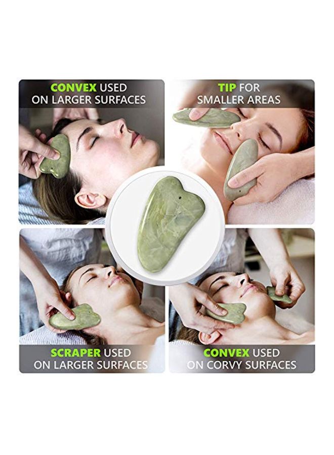 بكرة تدليك للوجه من حجر اليشم مع ولوح جواشا أخضر/فضي - Image 5