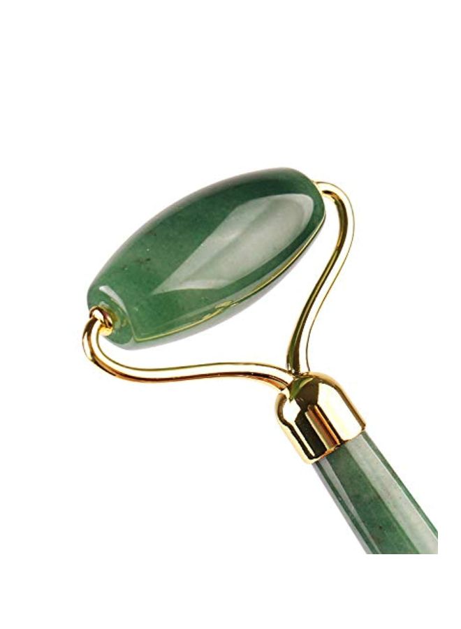 Generic - Jade Facial Roller With Gua Sha Board Green/Gold - Image 1
