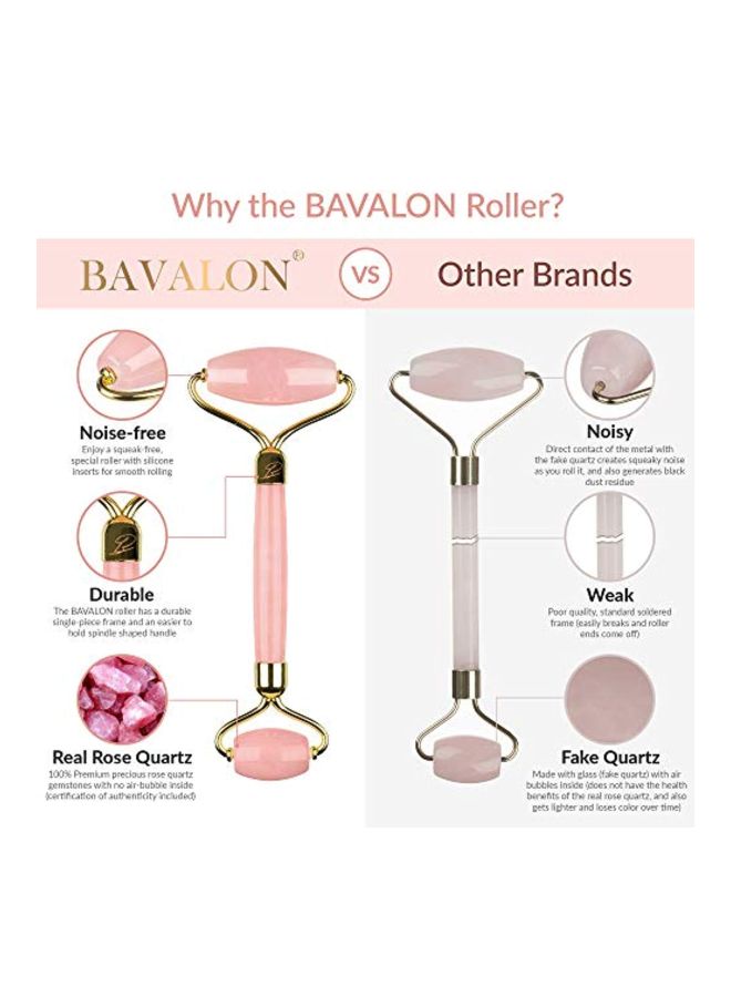 Rose Quartz Face Massager With Gua Sha Board Pink/Gold - Image 3