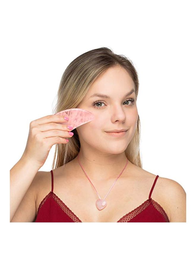 Rose Quartz Face Massager With Gua Sha Board Pink/Gold - Image 4