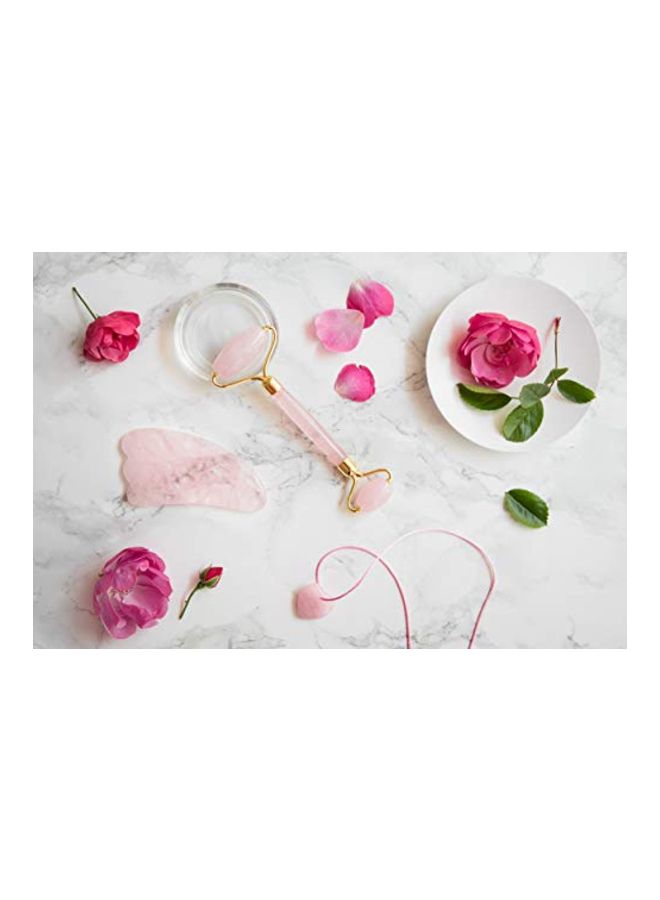 Rose Quartz Face Massager With Gua Sha Board Pink/Gold - Image 5