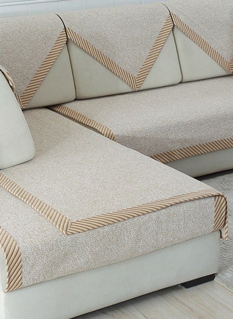 Solid Pattern Sofa Slipcovers Beige/Brown