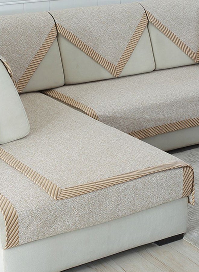 Solid Pattern Sofa Slipcovers Beige/Brown