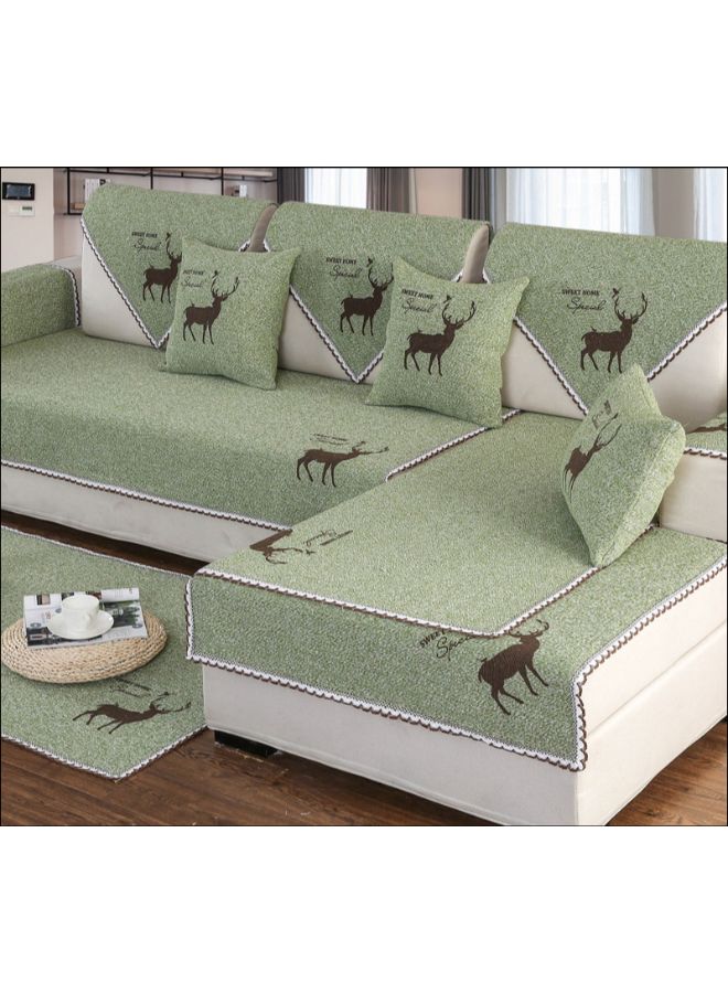 Elk Printed Sofa Slipcovers Green/Brown