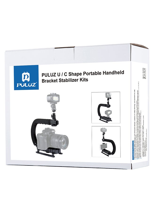 PULUZ 6-Piece U-Shaped Video Handle Bracket Stabilizer Kit Black/Silver/Orange  - Image 3