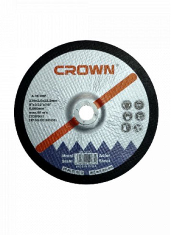 Crown CTCDP0015 Cutting Disc For Steel Silver 230x2.5x22mm Silver 230x2.5x22mm