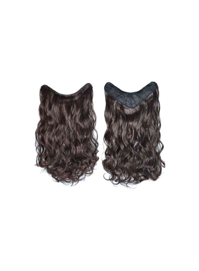 Generic Long Curly V Shaped Hair Extension Brown 
