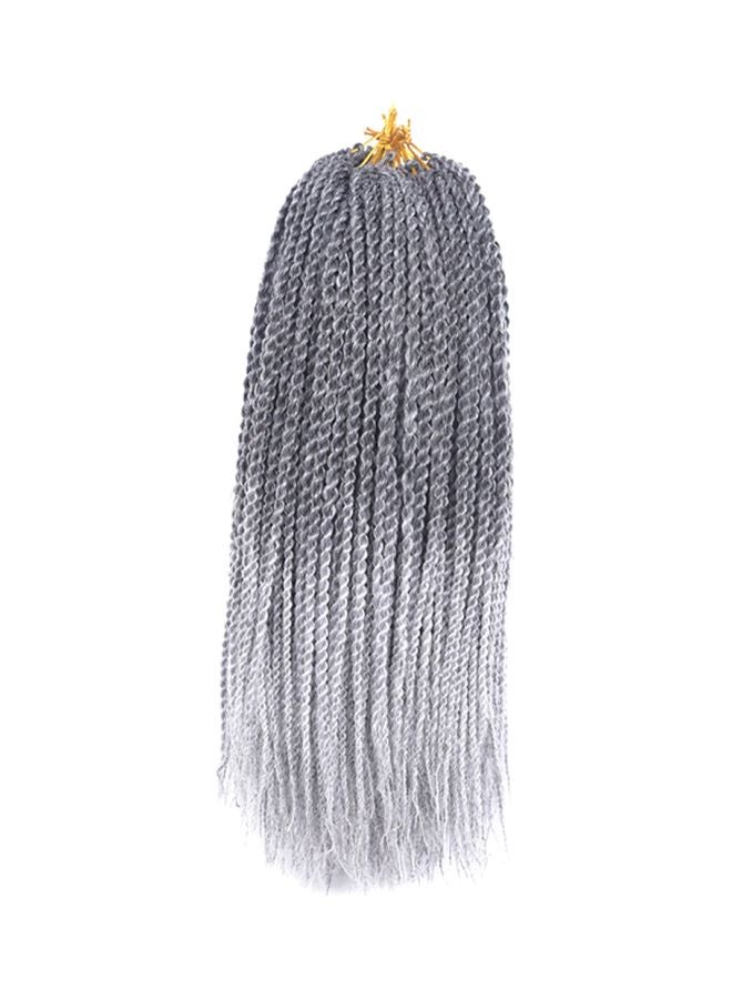 Thin Plait Hair Extension Grey/Silver 14inch