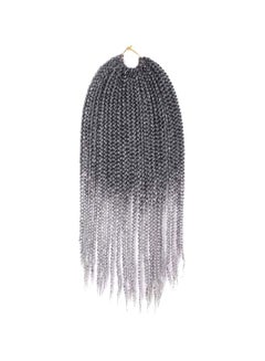 Long Braided Dreadlock Wig Black/Grey 14inch