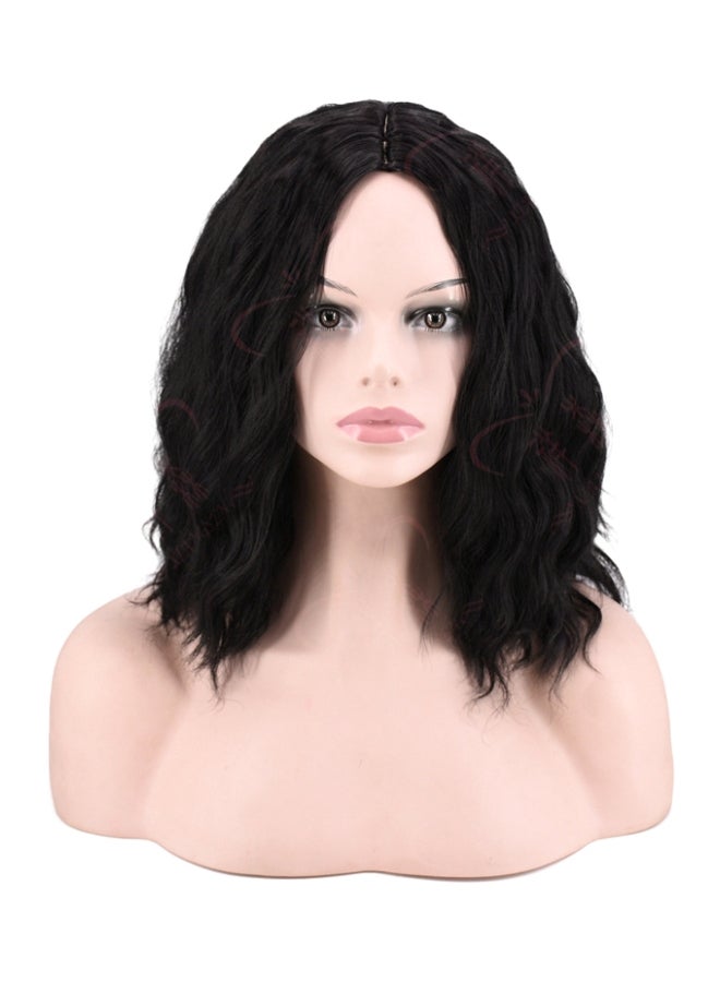 Wavy Short Hair Wig Black 45cm - Image 1