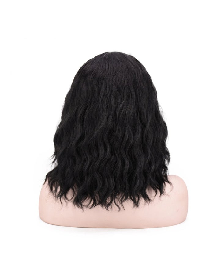 Wavy Short Hair Wig Black 45cm - Image 2