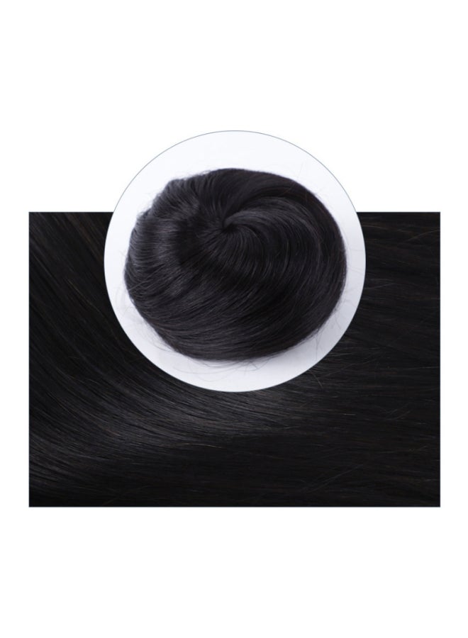 شعر مستعار قصير بتصفيفة كعكة دائرية أسود - Image 3