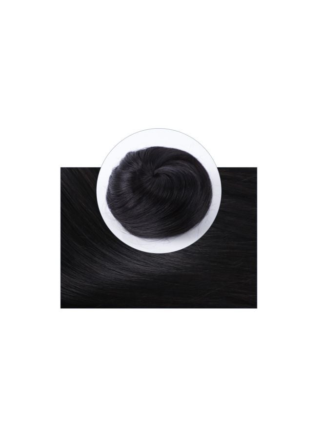 Fluffy Round Straight Hair Bun Black 5.5cm - Image 3