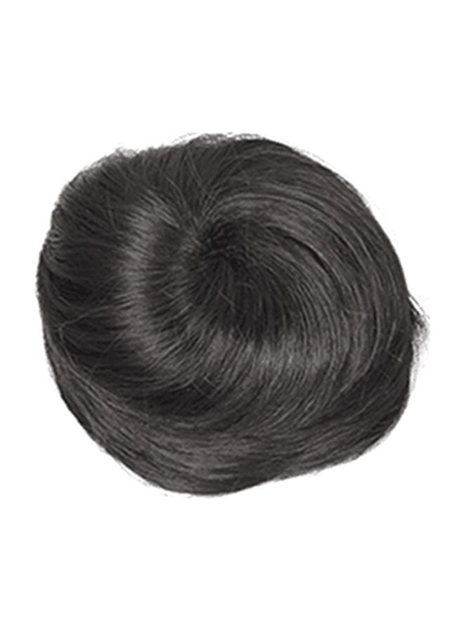 Fluffy Round Straight Hair Bun Black 5.5cm - Image 1