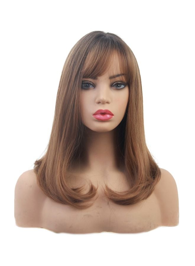 Generic Synthetic Long Curly Hair Wig Brown 16inch  - Image 1