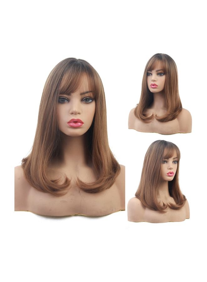 Generic Synthetic Long Curly Hair Wig Brown 16inch  - Image 2