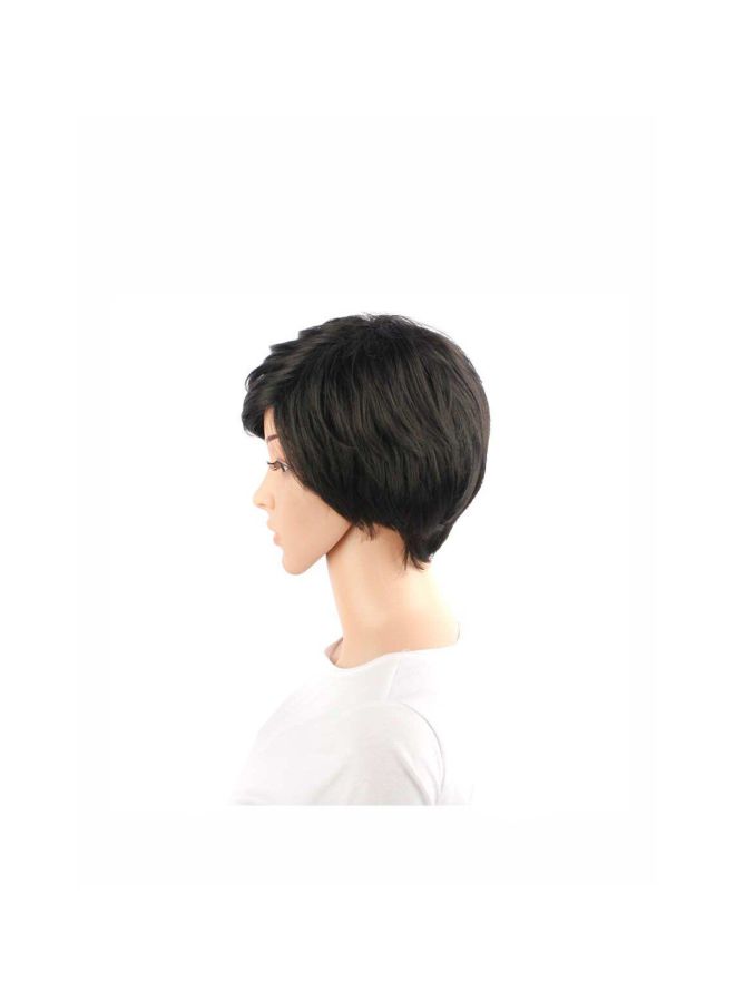 شعر مستعار صناعي كاجوال بمظهر طبيعي أسود - Image 3