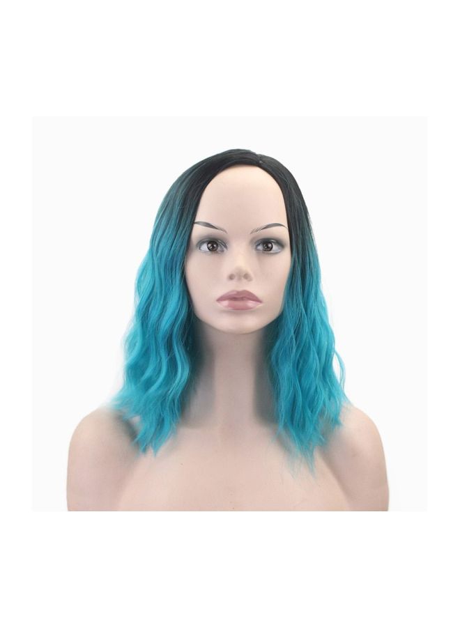 Synthetic Natural Wavy Hair Wig Black/Blue - Image 2