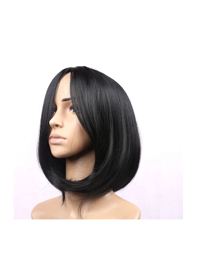 شعر مستعار من ألياف صناعية بتصفيفة قصيرة ومظهر طبيعي أسود - Image 2