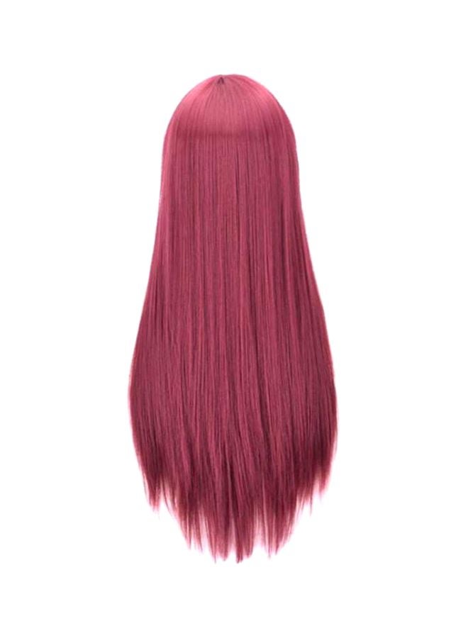 باروكة شعر مستعار بتصفيف مستقيم قصير أحمر - Image 1