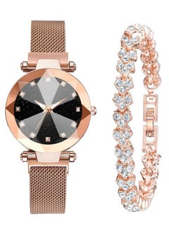 Women's 2-Piece Stainless Steel Analog Watch And Bracelet Set 8170