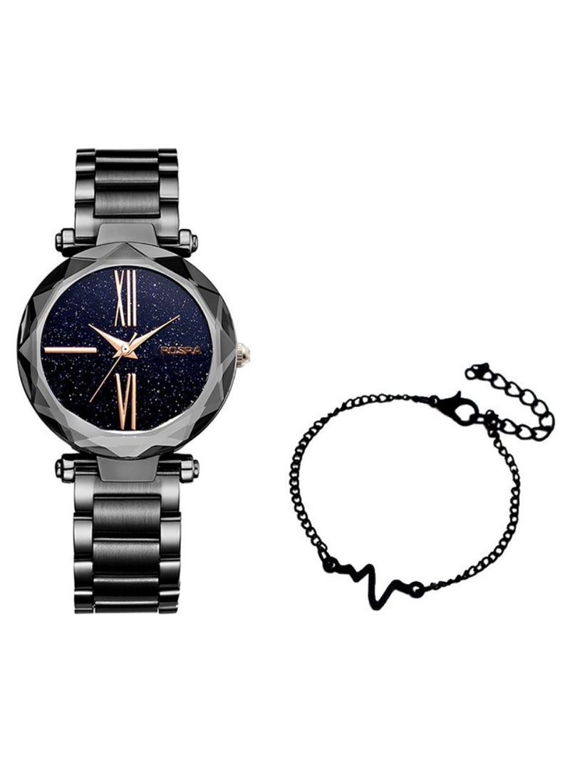 Rosra Women's 2-Piece Stainless Steel Analog Watch And Bracelet Set 8227  - Image 1