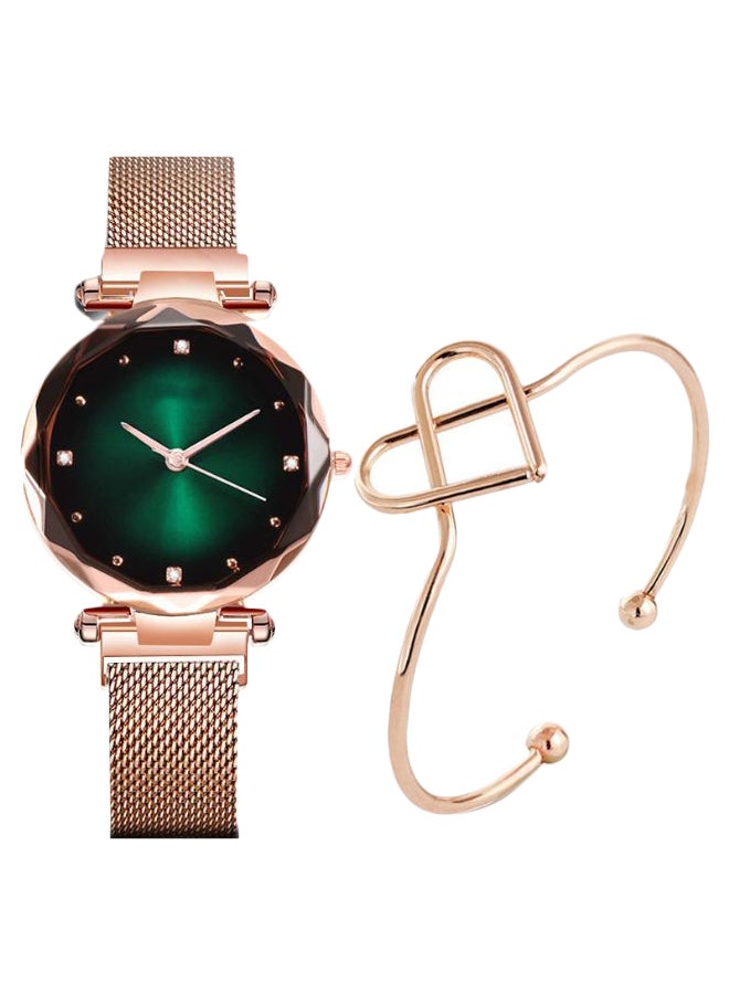 Girls' 2-Piece Stainless Steel Analog Watch And Bangle Set 8242  - Image 1