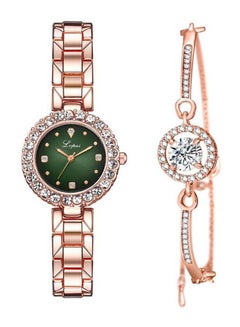 Women's 2-Piece Stainless Steel Analog Watch And Bracelet Set 8260