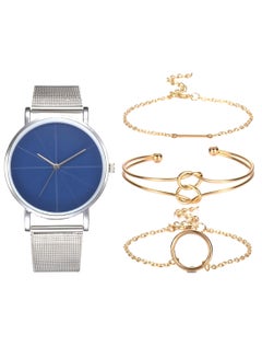 women 4-Piece Stainless Steel Analog Watch And Bracelet Set 8316