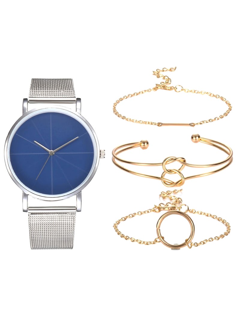 Generic - women 4-Piece Stainless Steel Analog Watch And Bracelet Set 8316 - Image 1