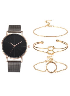 Women's 4-Piece Stainless Steel Analog Watch And Bracelet Set 8317