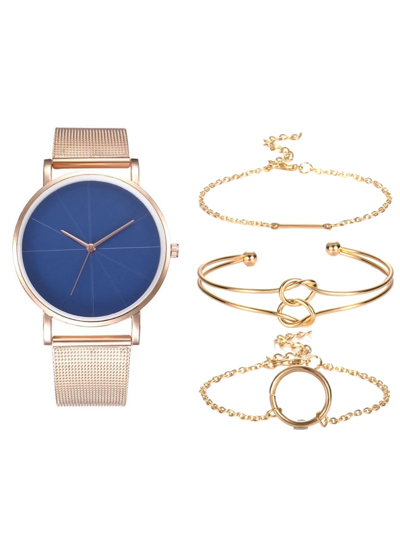 Generic - women 4-Piece Stainless Steel Analog Watch And Bracelet Set 8319 - Image 1