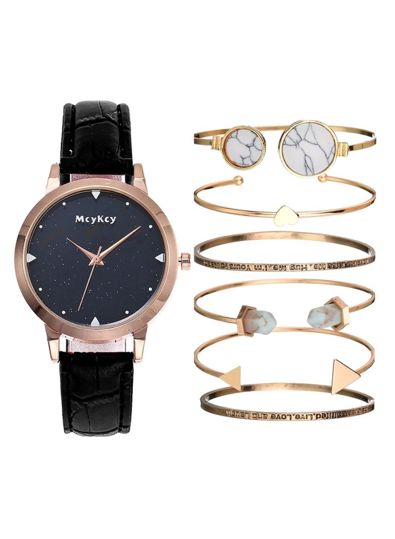 MCYKCY - women 7-Piece Analog Watch And Bracelet Set 226 - Image 1