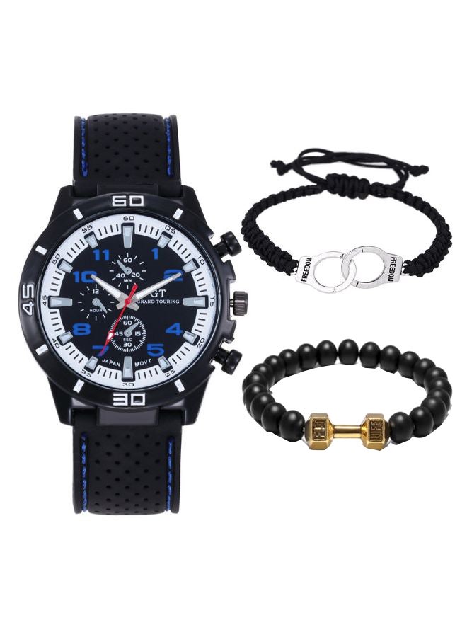 men Quartz Pointer Display Sports Watch With 2 Bracelets NNSB03700917  - Image 1