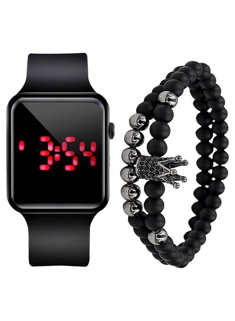 Generic - men 3-Piece Digital Watch And Bracelet Set 2693 - Image 1
