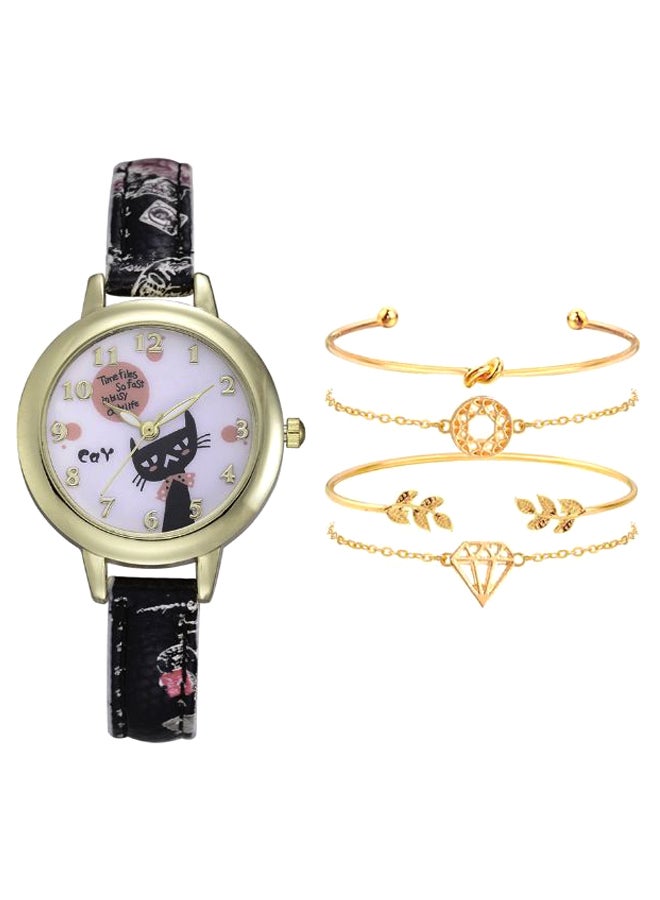 Generic - women 5-Piece Fashion Analog Watch And Bracelet Set NSSB037002232 - Image 1