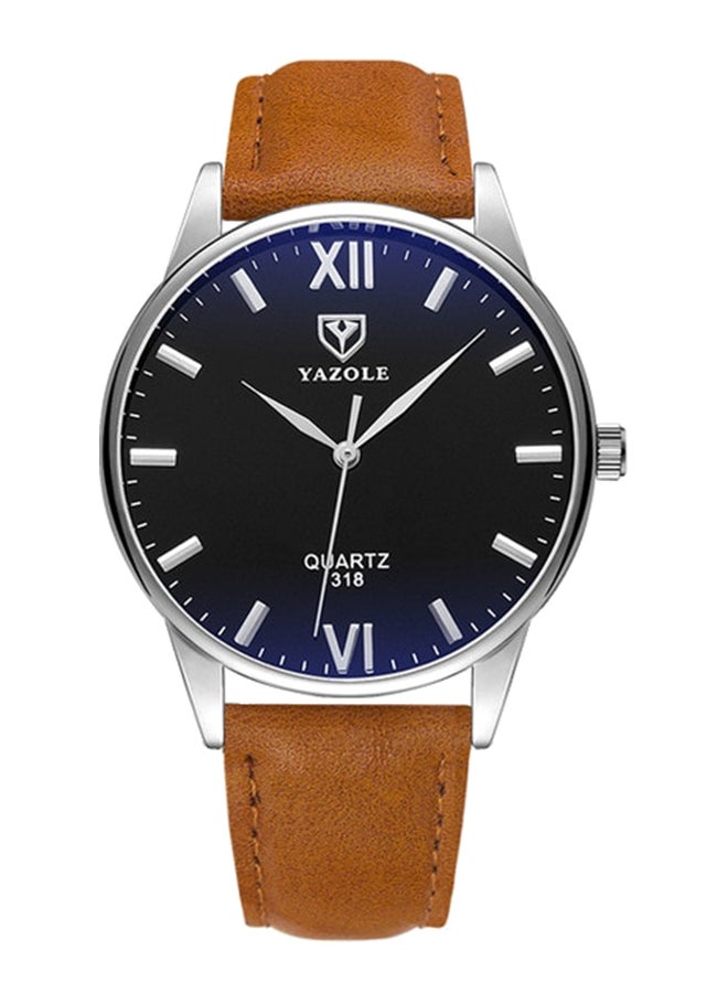 men Pointer Display Leisure Classic PU Belt Quartz Wristwatch NNSB03701971  - Image 1