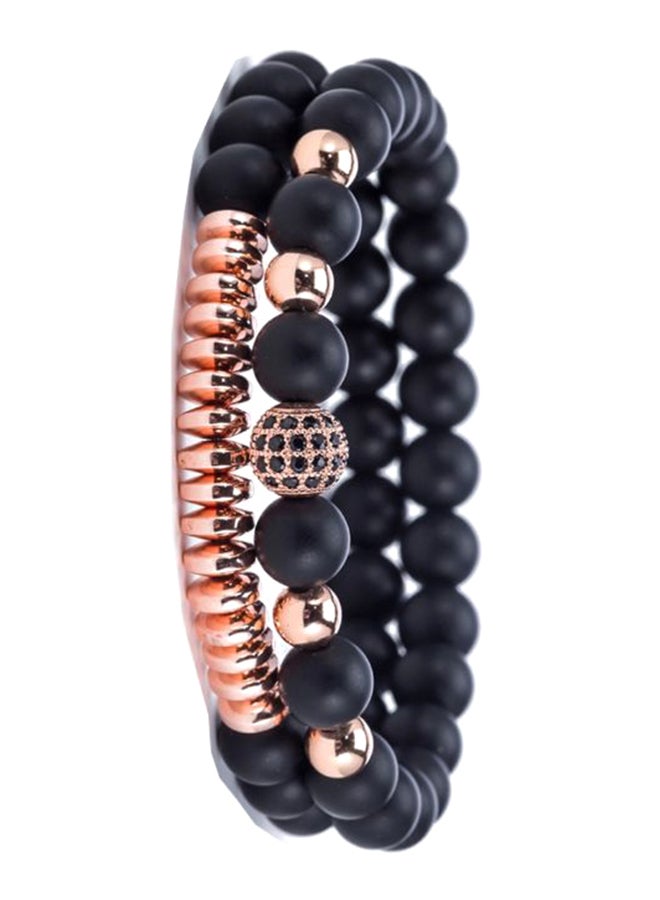 جنيفا طقم ساعة عقارب وأساور من 3 قطع طراز 2724 men - Image 3