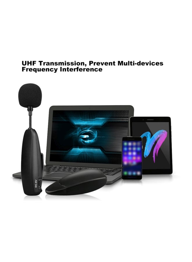 ميكروفون لاسلكي بمشبك مع جهاز إرسال واستقبال C9174-1 أسود - Image 3