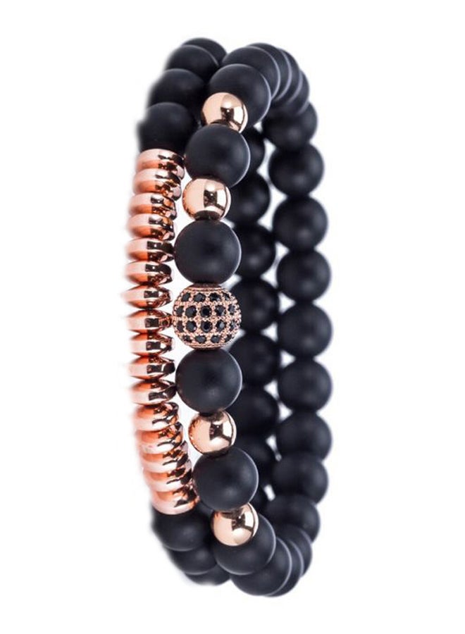 جنيفا طقم مكوّن من ساعة يد بعقارب مع سوار من 3 قطع طراز 2728 men - Image 3