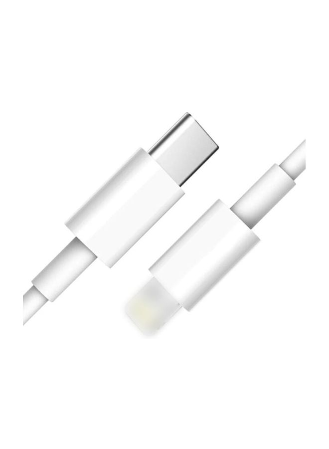 Type-C To Lightning Charging Cable White - Image 2