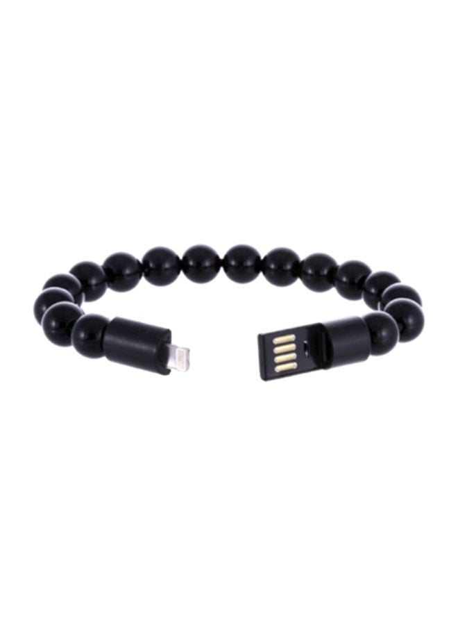 Beaded Bracelet Style USB Data Cable Black  - Image 1