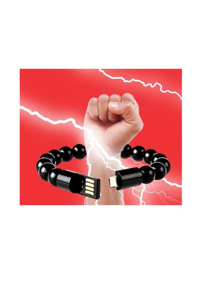 Beaded Bracelet Style USB Data Cable Black  - Image 2
