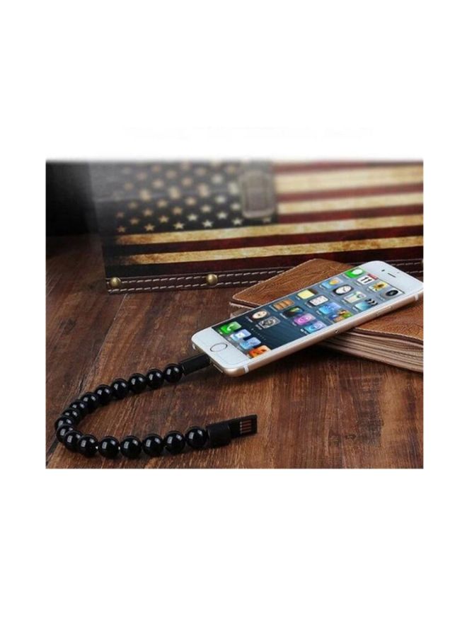 Beaded Bracelet Style USB Data Cable Black  - Image 3
