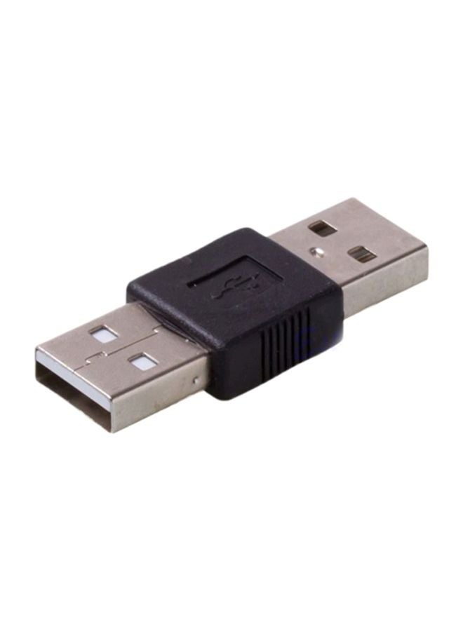 Generic - USB 2.0 Male To USB Male Cord Cable Adapter Black/Silver - Image 1