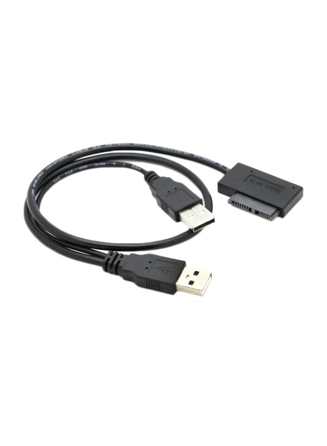 كابل بصري من منفذ ميني ساتا إلى USB 2.0 أسود - Image 1