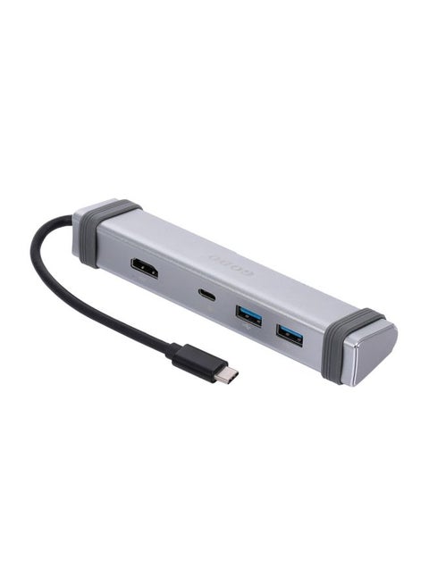 4-In-1 Multifunctional Type-C HUB Silver/Black