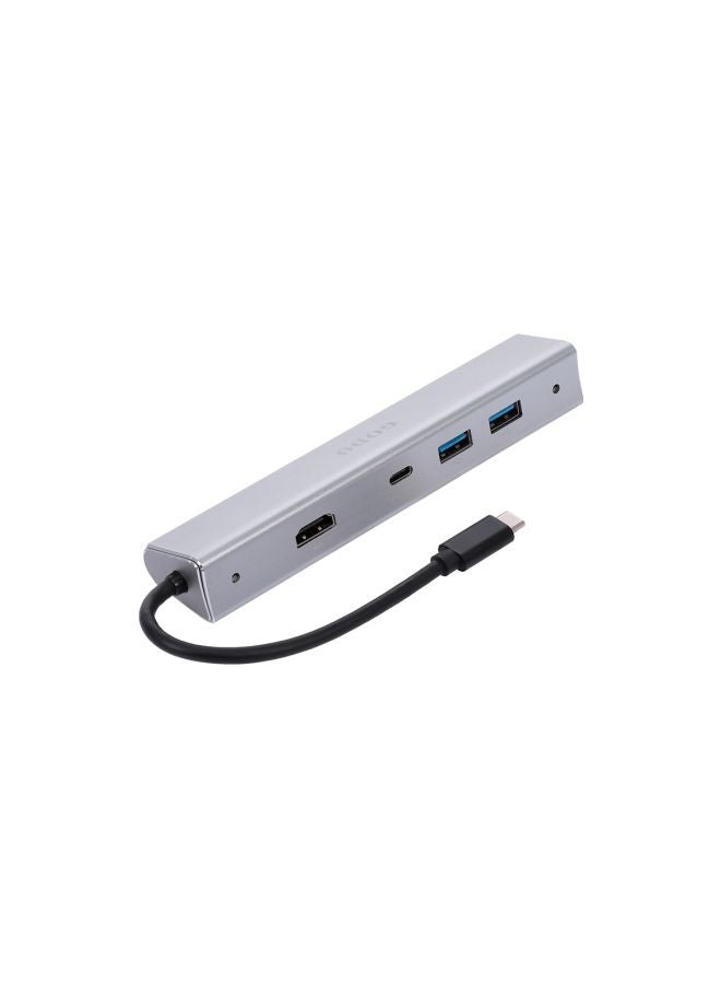 4-In-1 Multifunctional Type-C HUB Silver/Black